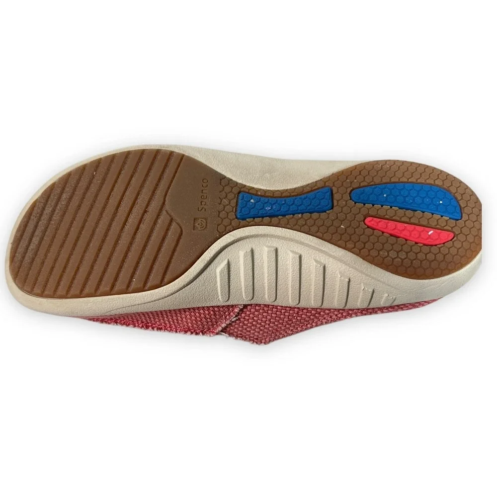 Spenco Siesta Canvas Slide Mules Womens 7 Pink Orthotic Cork ‎ Beach Festival